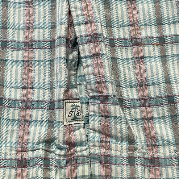Tommy Bahama Shirt Mens XL Blue Plaid 100% Silk Short Sleeve Button Up Casual - Picture 9 of 9